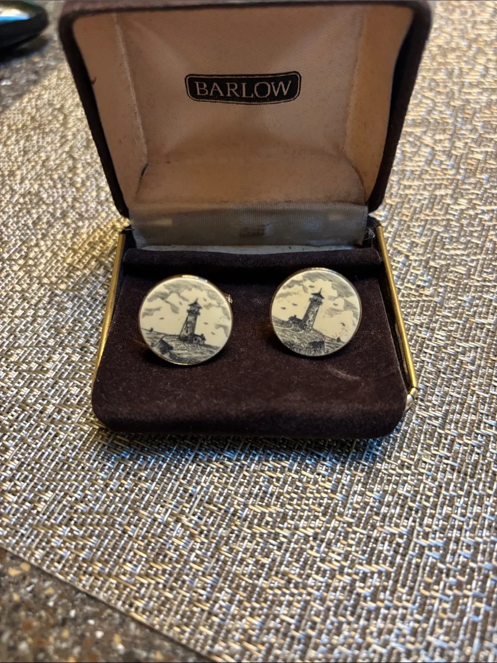 Black and White Lighthouse Cufflinks - Classic Nautical Style